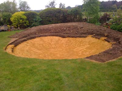 Sand fill ready for Pond liner